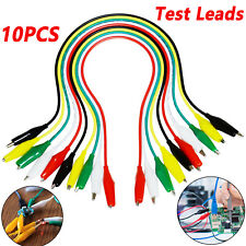 10pcs Double-ended Wire Crocodile Alligator Clips Test Leads Jumper Cable 5color
