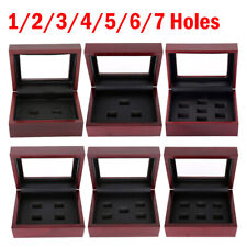 1-7 Holes Championship Ring Display Case Box Wooden Collection Storage Box F