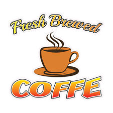 Food Truck Decals Fresh Brewed Coffe Restaurant Food Concession Sign Brown
