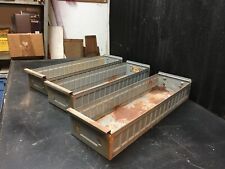 Lot Of 3pc File 3x5 Cards Metal Tray Drawers Parts Bin 17x5x3 Drawers Only