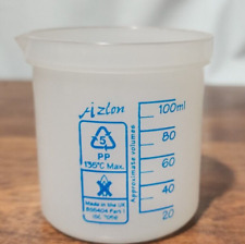 Azlon 100ml Low Form Plastic Beaker Chemical Resistant Part Bs5404 Iso 7056 Us