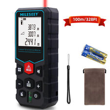 Mileseey 328ft 100m Digital Laser Point Distance Meter Tape Range Finder Measure