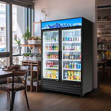 53 Merchandiser 2 Glass Door Cooler Display Refrigerator Etl Commercial 40 Cf