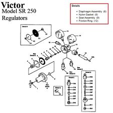 Victor Sr250d Sr250c Oxygen Regulator Rebuildrepair Parts Kit W Diaphragm