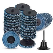 20pcs 2inch Flat Flap Disc Roll Lock Sanding Grinding Wheels 40 60 80 120 Grit