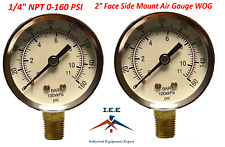 2 Air Compressor Pressurehydraulic Gauge 2 Face Side Mount 14 Npt 0-160 Psi