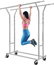 Hokeeper 400lbs Commercial Rolling Heavy Duty Garment Rack For Hanging Clothes