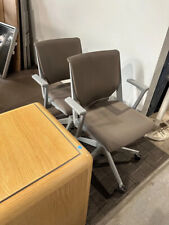 Lot Of Two Haworth Very Conference Chair In Brown Beige Color W Gray Arms