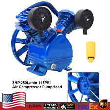 3hp 2piston V Style Twin Cylinder Air Compressor Pump Head Single Stage Oil View