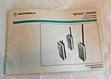 Motorola Mt500 Fm Two-way Portable Radio Operating Instructions