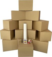 Moving Boxes 1 Room Bigger Moving Kit-14 Boxes Plus Supplies Tape Brown Kraft