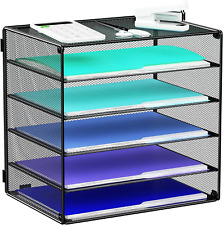 Mindepot 6 Tier Mesh Desk Organizer Paper Tray Metal File Holder Desktop Orga...