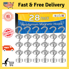 New 28 Pack Magnetic Hooks Heavy Duty 25lbs Strong Magnet Hooks For Kitchen Home