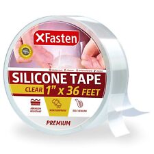 Xfasten Self Fusing Silicone Tape Clear 1 X 36-foot Silicone Tape For Plumb...
