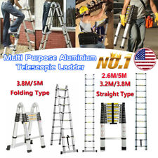 Multi Purpose Aluminum Telescopic Ladder Heavy Duty Folding Extension Step New