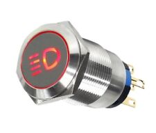 19mm Marine Grade Stainless Steel Push Button Red Led Car Fog Light Switch Usa