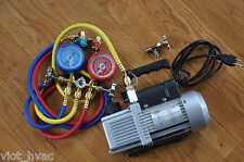 Hvac Tool Kit2stage Rotary Vacuum Pumpmanifold Gauge Setcar Coupler R134a Tap
