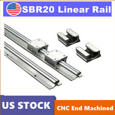 Sbr20 2pcs Slide Guide Shaft L200-2200mm Linear Rail Rod Sbr20uu Block Bearing