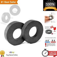 Round Ceramic Disc Magnets With Hole - Heavy Duty Industrial Magnets Pack Of 2