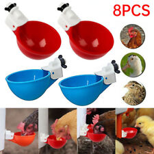 8x Automatic Chicken Water Cup Waterer Bowl Poultry Duck Drinking Water Feeder