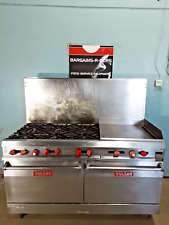 Vulcan Model 60fl Nat. Gas 6 Burners Stove With Ovens And 23-34w Griddle Combo