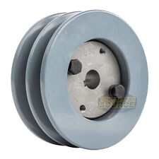 Cast Iron 4.5 2 Groove Dual Belt B Section 5l Pulley W 58 Sheave Bushing