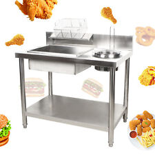 Modern Breading Table Chicken Fried Stainless Steel Worktop Manual Prep Station