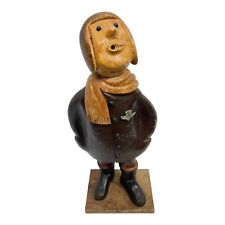 Vintage Romer Carved Wooden Pilot Made In Italy