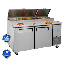 67 Commercial Refrigerated Pizza Prep Table 2 Door Stainless Steel 20.3 Cu.ft.