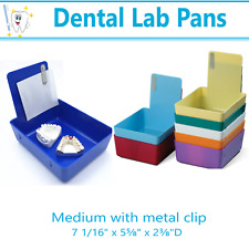 Dental Lab Work Pans Organization Medium With Clip 14 Colors Upto 20 Pack