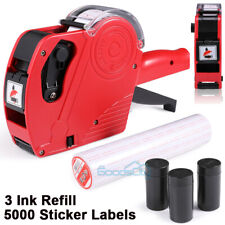 Mx-5500 8 Digits Eos Price Tag Gun 5000 White W Red Lines Sticker Labels Ink