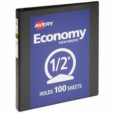 12 Inch Economy View 3 Ring Binder Round Ring Holds 8.5 X 11 Paper Black