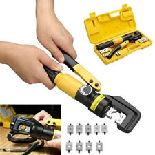 8 Dies 10 Ton Hydraulic Wire Crimper Battery Cable Lug Terminal Crimping Tool