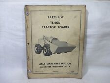 Allis-chalmers Parts List Tl40d Tractor Loader Form 3035929