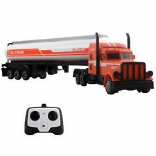Heavy Duty Fuel Trailer Truck Semi Electric Rc Led Toy Oil Hauler Vehicle Cargo
