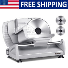 Meat Food Slicer 200w Electric Deli W 2 Removable 7.5 In Stainless Steel Blade