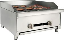 24 Commercial Natural Propane Gas Charbroiler Grill Radiant Broiler Restaurant