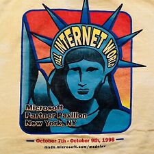90s Msdn Microsoft Fall Internet World Single Stitch Yellow Wash Dyed Tshirt Xl