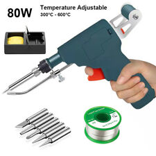 80w Auto Soldering Iron Kit Adjustble Temperature Welding Tool W50g Solder Wire