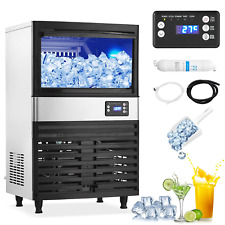 150lbs24h Commercial Ice Maker With 27lbs Storage Bin Stainless Steel Under Co