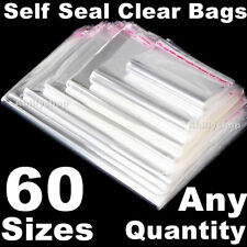 Clear Reclosable Plastic Bags Cello Self Adhesive Tape Seal Poly Clothes Candy