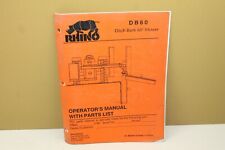 1989 Rhino Ditch Bank 60 Mower Db60 Operators Manual Wparts List 02292700