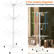 Rotating Jewelry Stand Display Organizer Necklace Ring Earring Holder 30-hook Us