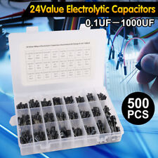 500 Pcs Electrolytic Capacitor Assortment Kit 24 Value Range 0.1uf-1000uf