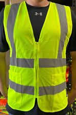 2 Pockets Yellow High Visibility Safety Vest Ansi Isea 107-2010