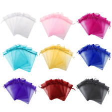 100200pcs Organza Wedding Party Favor Gift Sheer Candy Bag Jewelry Pouches 3x4