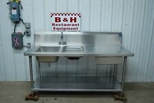 72 Stainless Steel Heavy Duty Work Prep Table W 2 Bowl Two Compartment Sink 6