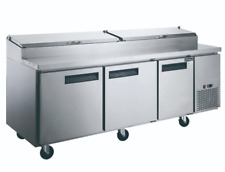 New 3 Door 90 Refrigerated Pizza Prep Table Stainless Cooler Dukers Dpp90 2196