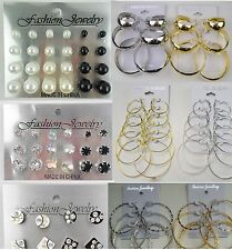 A-15 Wholesales Lots 6 Card Multi Pairs Mixed Styles Earrings