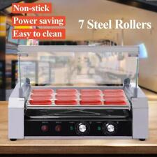 Commercial Stainless Steel 18 Hot Dog Machine 7 Roller Grill Cookerglass Cover